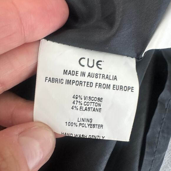 Cue Australia dress size US 8 blue geometric pockets ballon skirt wedding guest - Picture 8 of 12